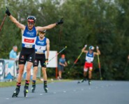 Johannes Rydzek (GER) gewinnt das Compact-Rennen in Villach.