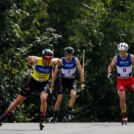 Endspurt: Johannes Rydzek (GER), Terence Weber (GER), Martin Fritz (AUT), (l-r)