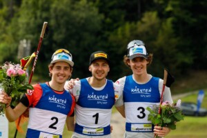 Im zweiten Anlauf doch noch erfolgreich: Stefan Rettenegger (AUT), Ilkka Herola (FIN), Thomas Rettenegger (AUT), (l-r)