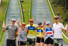 Die sechs Top-Platzierten der Gesamtwertungen: Franz-Josef Rehrl (AUT), Nathalie Armbruster (GER), Johannes Rydzek (GER), Ema Volavsek (SLO), Ida Marie Hagen (NOR), Terence Weber (GER)
