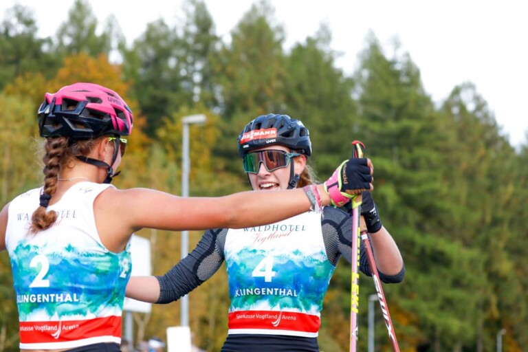 Deutsche Meisterin und Vizemeisterin: Nathalie Armbruster (GER), Jenny Nowak (GER), (l-r)