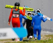Springer zu Fuß auf dem Weg nach unten: Timo Tritschler (GER), Tristan Sommerfeldt (GER), (l-r)