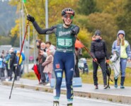 Jenny Nowak (GER) beim Zieleinlauf im Teamsprint