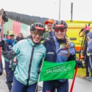 Die ersten Teamsprint-Siegerinnen in der Geschichte der Nordischen Kombination kommen aus Sachsen: Jenny Nowak (GER) und Ronja Loh (GER), (l-r).