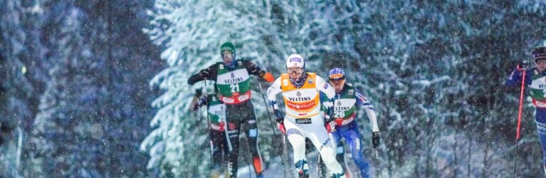 Jens Luraas Oftebro (NOR) fand sich gemeinsam mit Wendelin Thannheimer und Ilkka Herola (FIN) im Mittelfeld wieder.