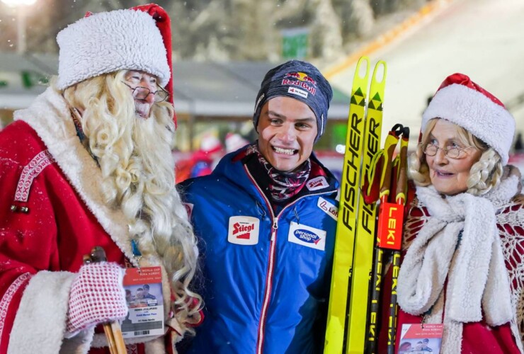 Wenn man sogar vom Weihnachtsmann um ein gemeinsames Foto gebeten wird, hat man es wohl geschafft: Johannes Lamparter (AUT).