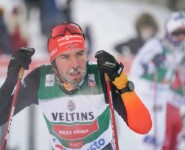 Johannes Rydzek (GER) trotzte der Kälte und wurde Dritter nach dem Lauf.