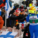 Ilkka Herola (FIN) wird von den finnischen Fans gefeiert.