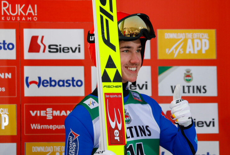 Tristan Sommerfeldt (GER) freut sich über seine persönliche Bestleistung im Weltcup.