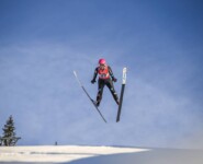 Nathalie Armbruster (GER) sprang nicht ganz so weit nach vorn wie gewohnt.