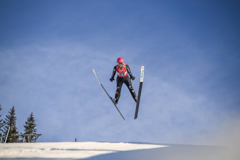 Nathalie Armbruster (GER) sprang nicht ganz so weit nach vorn wie gewohnt.