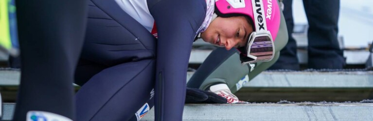 Nathalie Armbruster (GER) bei der Vorbereitung auf ihren Sprung.
