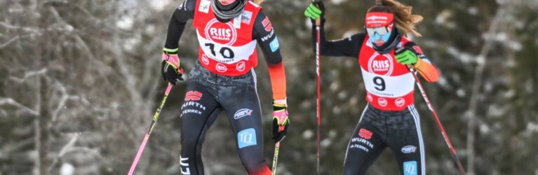 Nathalie Armbruster (GER) und Jenny Nowak (GER) (l-r) beim Weltcupauftakt in Lillehammer