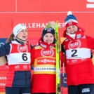Das Podium beim Weltcup-Auftakt: Ida Marie Hagen (NOR), Gyda Westvold Hansen (NOR), Mari Leinan Lund (NOR), (l-r)