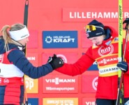 Die beste Läuferin und die beste Springerin: Ida Marie Hagen (NOR), Gyda Westvold Hansen (NOR), (l-r)