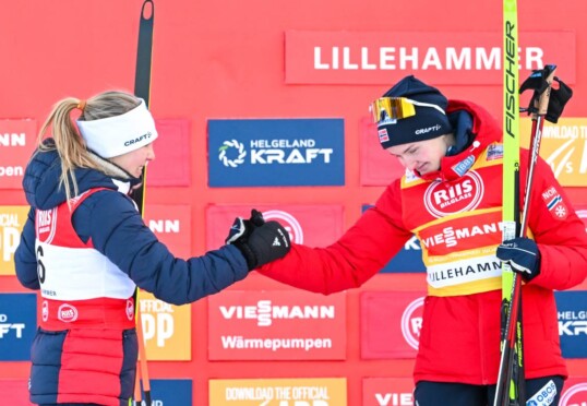 Die beste Läuferin und die beste Springerin: Ida Marie Hagen (NOR), Gyda Westvold Hansen (NOR), (l-r)