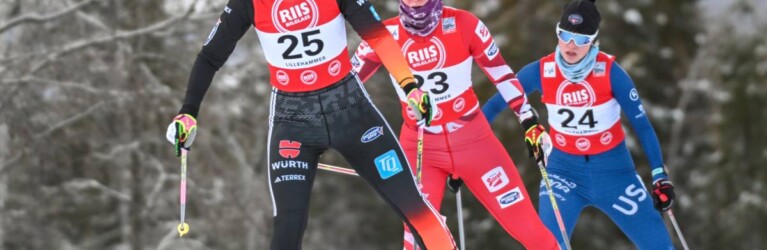 Magdalena Burger (GER), Claudia Purker (AUT), Alexa Brabec (USA), (l-r) beim Weltcupauftakt in Lillehammer (NOR)