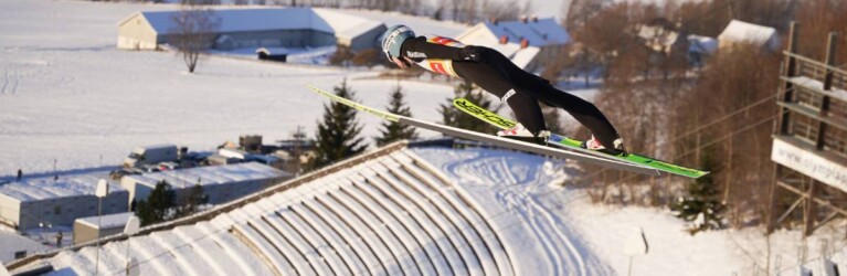 Jarl Magnus Riiber (NOR) zeigte einmal mehr den besten Sprung.