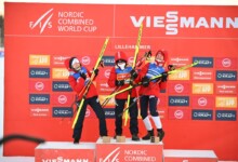 Gute Stimmung bei den Norwegerinnen: Ida Marie Hagen (NOR), Gyda Westvold Hansen (NOR), Mari Leinan Lund (NOR), (l-r)