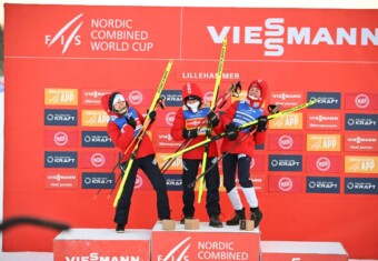 Gute Stimmung bei den Norwegerinnen: Ida Marie Hagen (NOR), Gyda Westvold Hansen (NOR), Mari Leinan Lund (NOR), (l-r)