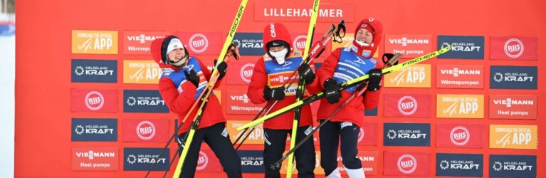 Gute Stimmung bei den Norwegerinnen: Ida Marie Hagen (NOR), Gyda Westvold Hansen (NOR), Mari Leinan Lund (NOR), (l-r)