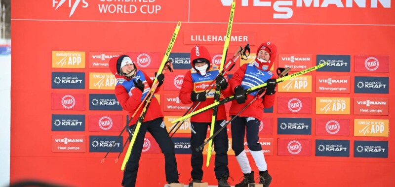 Gute Stimmung bei den Norwegerinnen: Ida Marie Hagen (NOR), Gyda Westvold Hansen (NOR), Mari Leinan Lund (NOR), (l-r)