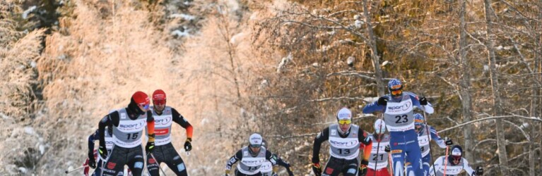 Gegenseitiges Beobachten: Julian Schmid (GER), Johannes Rydzek (GER), Manuel Faisst (GER), Ilkka Herola (FIN), (l-r)