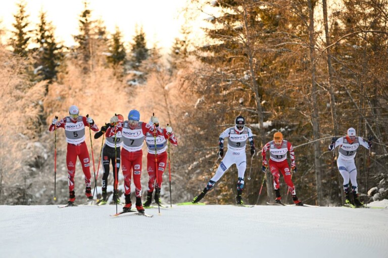Martin Fritz (AUT), Stefan Rettenegger (AUT), Johannes Lamparter (AUT), Joergen Graabak (NOR), Franz-Josef Rehrl (AUT), Kasper Moen Flatla (NOR), (l-r)