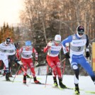 Die Verfolgergruppe: Joergen Graabak (NOR), Stefan Rettenegger (AUT), Johannes Lamparter (AUT), (l-r)