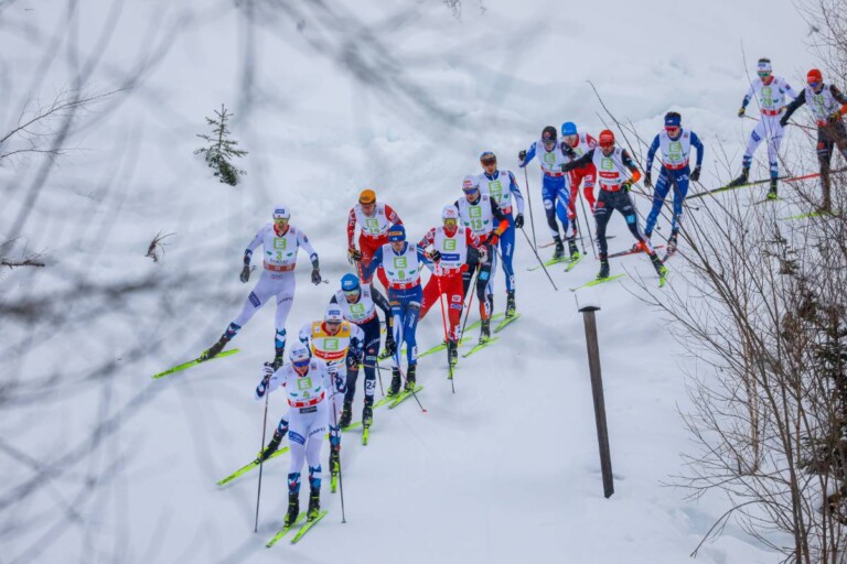 Joergen Graabak (NOR), Jens Luraas Oftebro (NOR), Jarl Magnus Riiber (NOR), Samuel Costa (ITA), Eero Hirvonen (FIN), (l-r)
