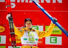 Manuel Faisst (GER) freut sich über Platz drei.