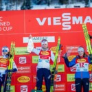 Das Podium der Damen: Gyda Westvold Hansen (NOR), Ida Marie Hagen (NOR), Lisa Hirner (AUT), (l-r)