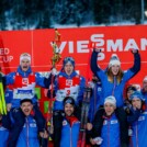 Drei Österreicher auf dem Podium beim Heimweltcup: Johannes Lamparter (AUT), Stefan Rettenegger (AUT), Lisa Hirner (AUT) (l-r)