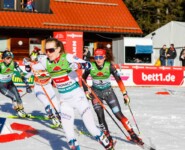 Nathalie Armbruster (GER) in der Verfolgergruppe