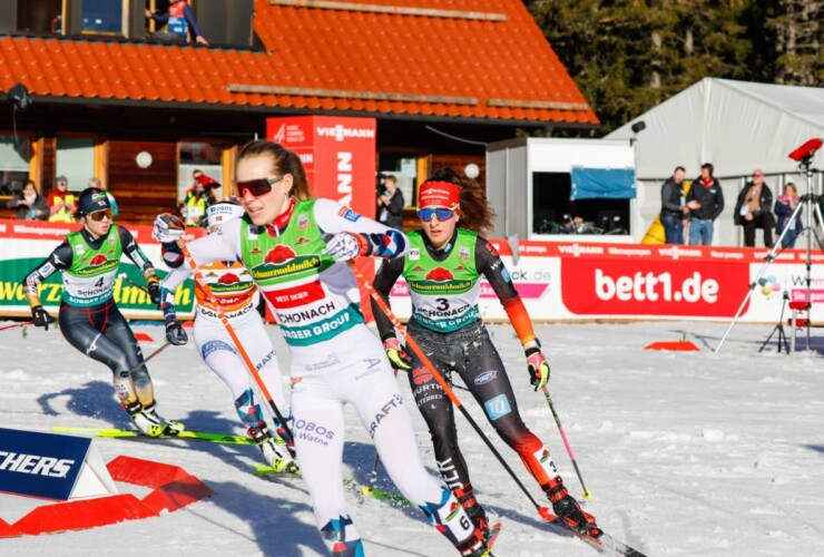 Nathalie Armbruster (GER) in der Verfolgergruppe