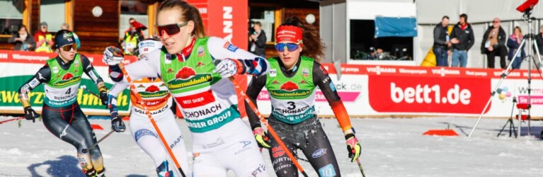 Nathalie Armbruster (GER) in der Verfolgergruppe