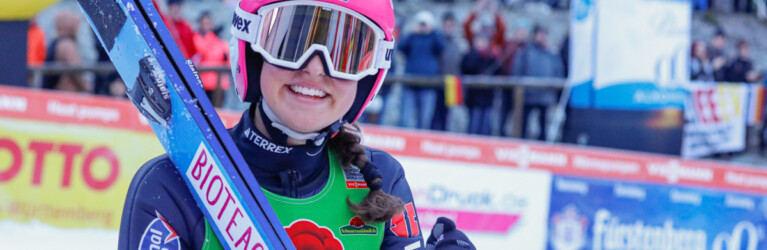 Nathalie Armbruster (GER) kommt in Schonach gut zurecht.