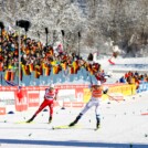 Zielsprint: Johannes Lamparter (AUT), Jarl Magnus Riiber (NOR), Stefan Rettenegger (AUT)