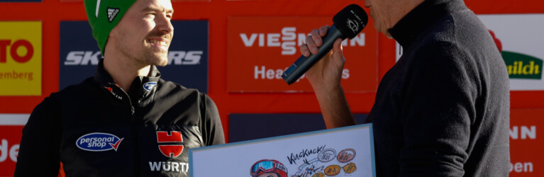 Ein Geschenk vom Karikaturisten Thomas Zipfel: Fabian Riessle (GER)