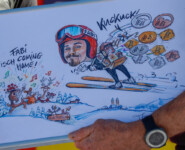 Ein Geschenk vom Karikaturisten Thomas Zipfel: Fabian Riessle (GER)
