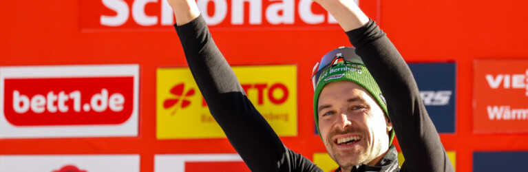 Fabian Riessle (GER) verabschiedet sich in Schonach vom Publikum.