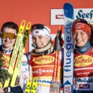 Das Podium der Damen: Gyda Westvold Hansen (NOR), Ida Marie Hagen (NOR), Nathalie Armbruster (GER), (l-r)