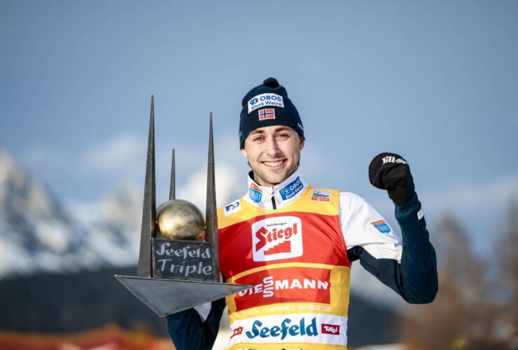 Jarl Magnus Riiber (NOR) gewinnt zum dritten Mal das Nordic Combined Triple in Seefeld.