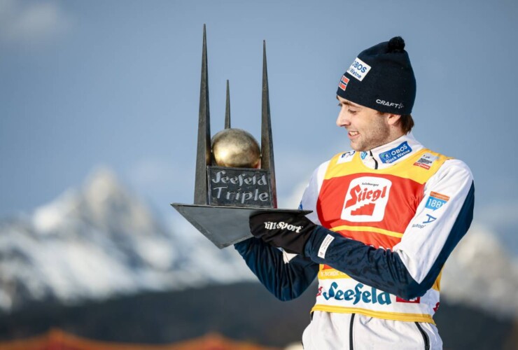Jarl Magnus Riiber (NOR) gewinnt zum dritten Mal das Nordic Combined Triple in Seefeld.