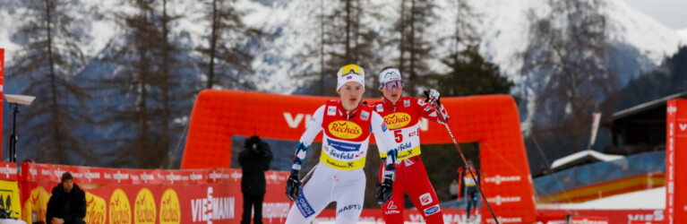 Gyda Westvold Hansen (NOR) muss sich gegen Lisa Hirner (AUT) wehren (l-r).