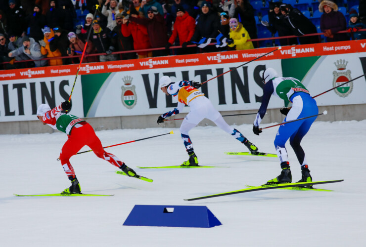 Johannes Lamparter (AUT), Jarl Magnus Riiber (NOR), Kristjan Ilves (EST), (l-r)