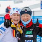 Wenn man die Kollegin fürs Foto aus dem TV-Interview holt: Ida Marie Hagen (NOR), Anju Nakamura (JPN), (l-r)