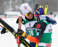 Glückwunsch vom Kollegen: Matteo Baud (FRA), David Mach (GER), (l-r)