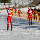 Claudia Purker (AUT) feiert ihren ersten Sieg vor Alexa Brabec (USA) (l-r).