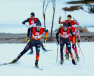 Christian Frank (GER), Simon Mach (GER), (l-r) beim Kampf um das erweiterte Podium